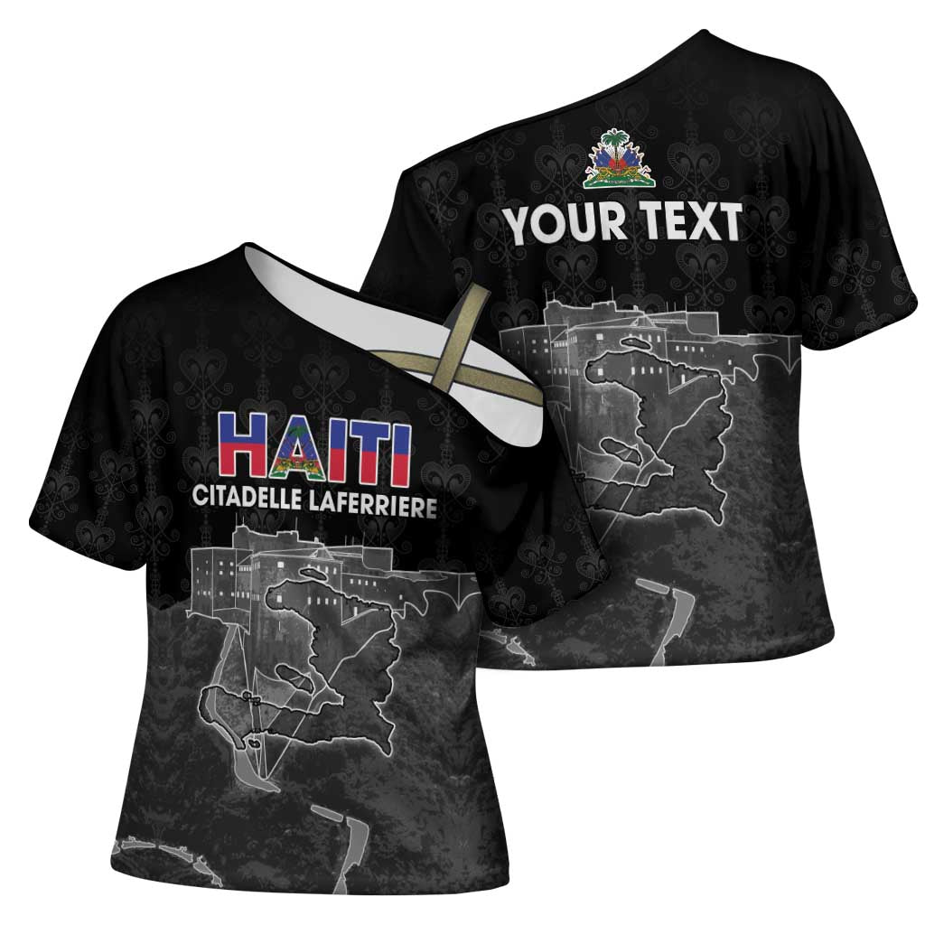 Haiti Citadelle Laferriere Personalized Cross Shoulder Shirt Haitian Heritage Veve Vodou - Wonder Print Shop