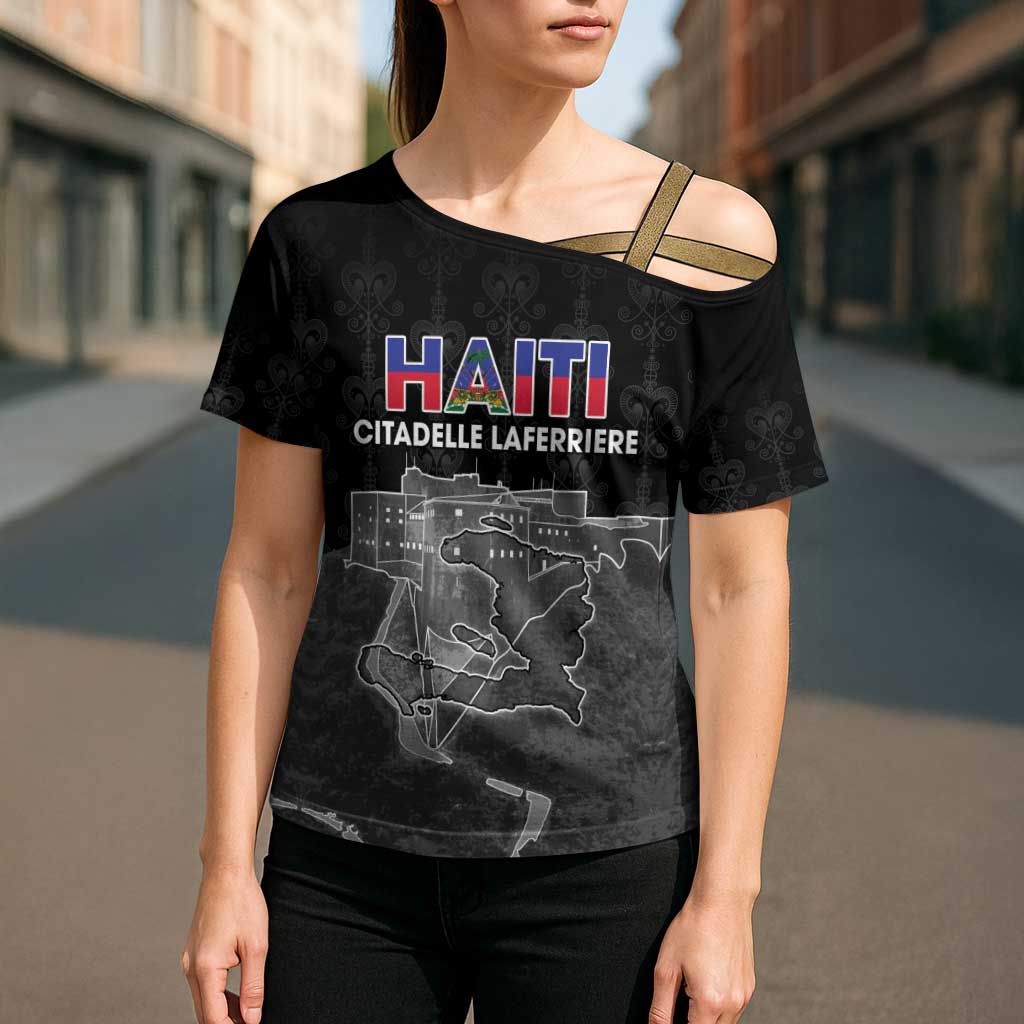 Haiti Citadelle Laferriere Personalized Cross Shoulder Shirt Haitian Heritage Veve Vodou - Wonder Print Shop