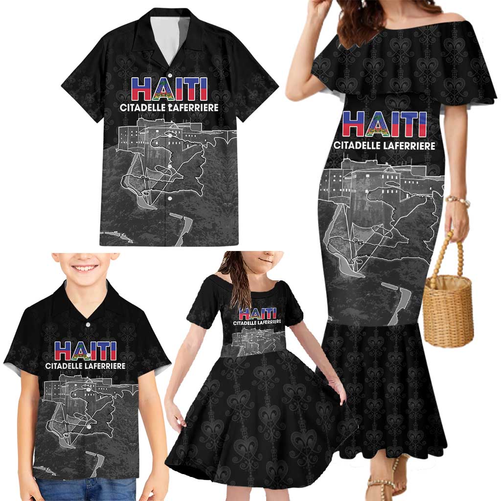 Haiti Citadelle Laferriere Personalized Family Matching Mermaid Dress and Hawaiian Shirt Haitian Heritage Veve Vodou - Wonder Print Shop