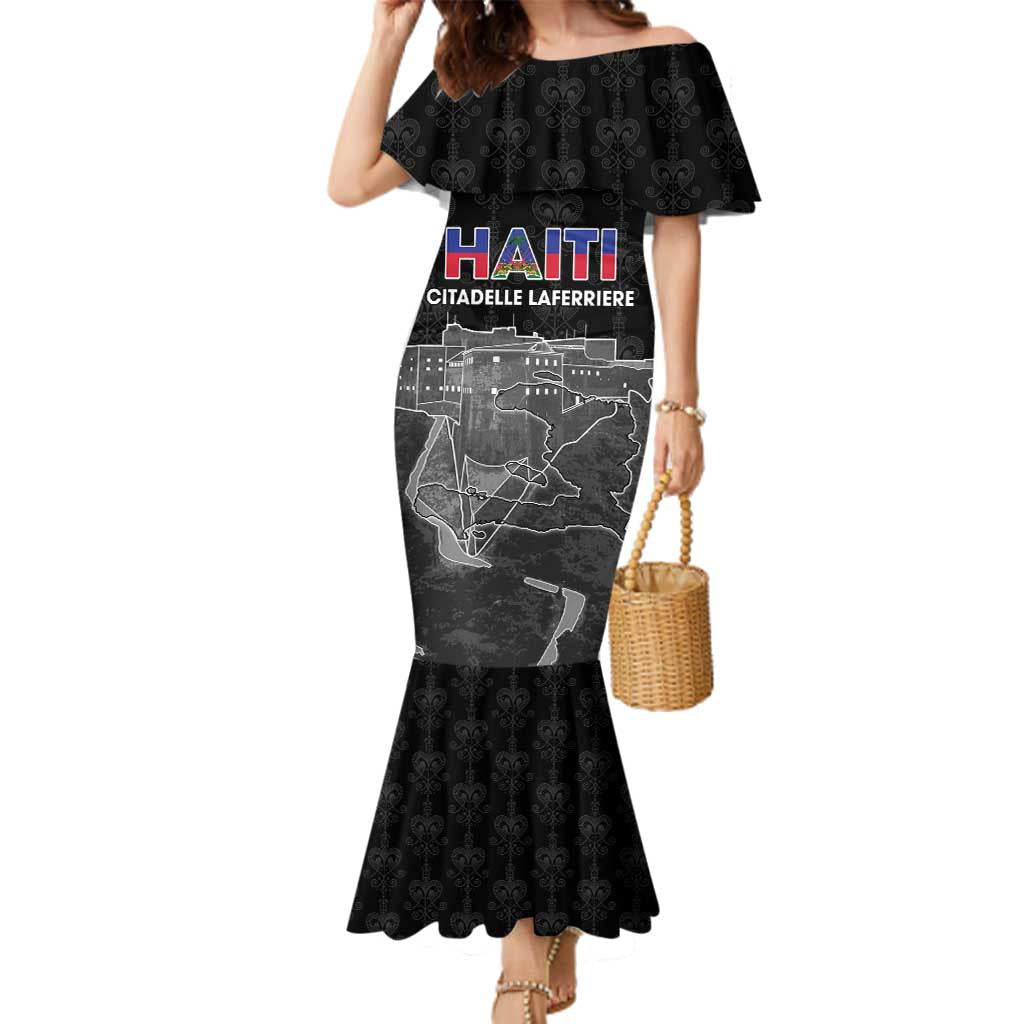 Haiti Citadelle Laferriere Personalized Family Matching Mermaid Dress and Hawaiian Shirt Haitian Heritage Veve Vodou - Wonder Print Shop
