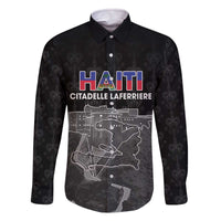 Haiti Citadelle Laferriere Personalized Family Matching Off The Shoulder Long Sleeve Dress and Hawaiian Shirt Haitian Heritage Veve Vodou - Wonder Print Shop