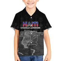 Haiti Citadelle Laferriere Personalized Family Matching Off The Shoulder Long Sleeve Dress and Hawaiian Shirt Haitian Heritage Veve Vodou - Wonder Print Shop