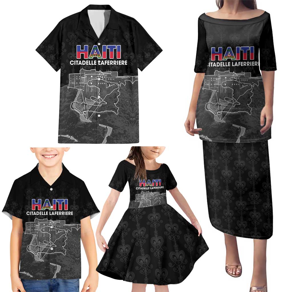 Haiti Citadelle Laferriere Personalized Family Matching Puletasi and Hawaiian Shirt Haitian Heritage Veve Vodou - Wonder Print Shop