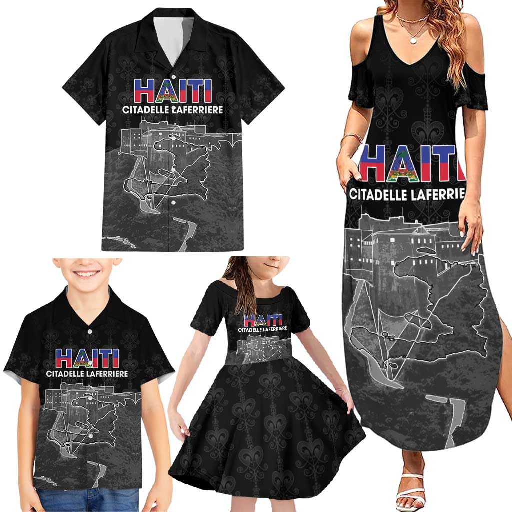 Haiti Citadelle Laferriere Personalized Family Matching Summer Maxi Dress and Hawaiian Shirt Haitian Heritage Veve Vodou - Wonder Print Shop