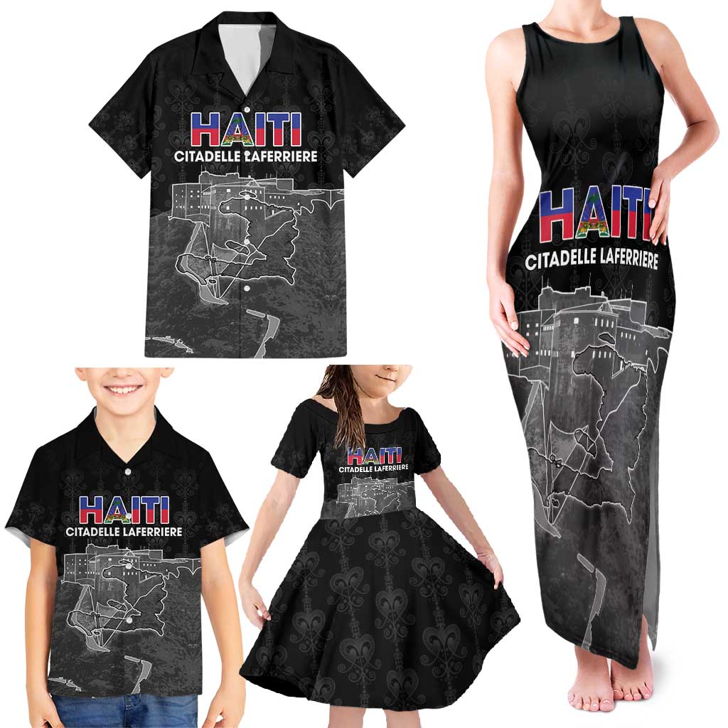 Haiti Citadelle Laferriere Personalized Family Matching Tank Maxi Dress and Hawaiian Shirt Haitian Heritage Veve Vodou - Wonder Print Shop