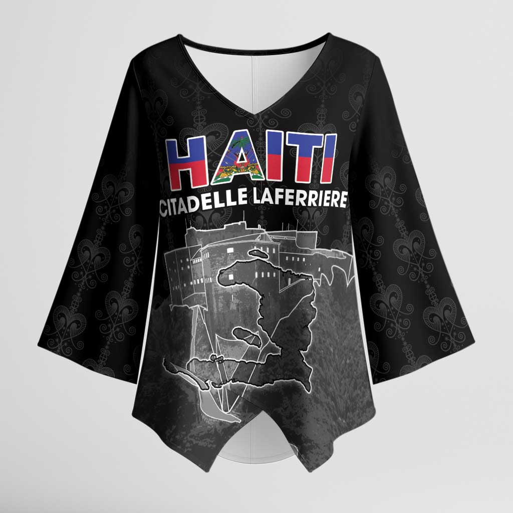 Haiti Citadelle Laferriere Personalized Kimono Sleeve Blouse Haitian Heritage Veve Vodou - Wonder Print Shop