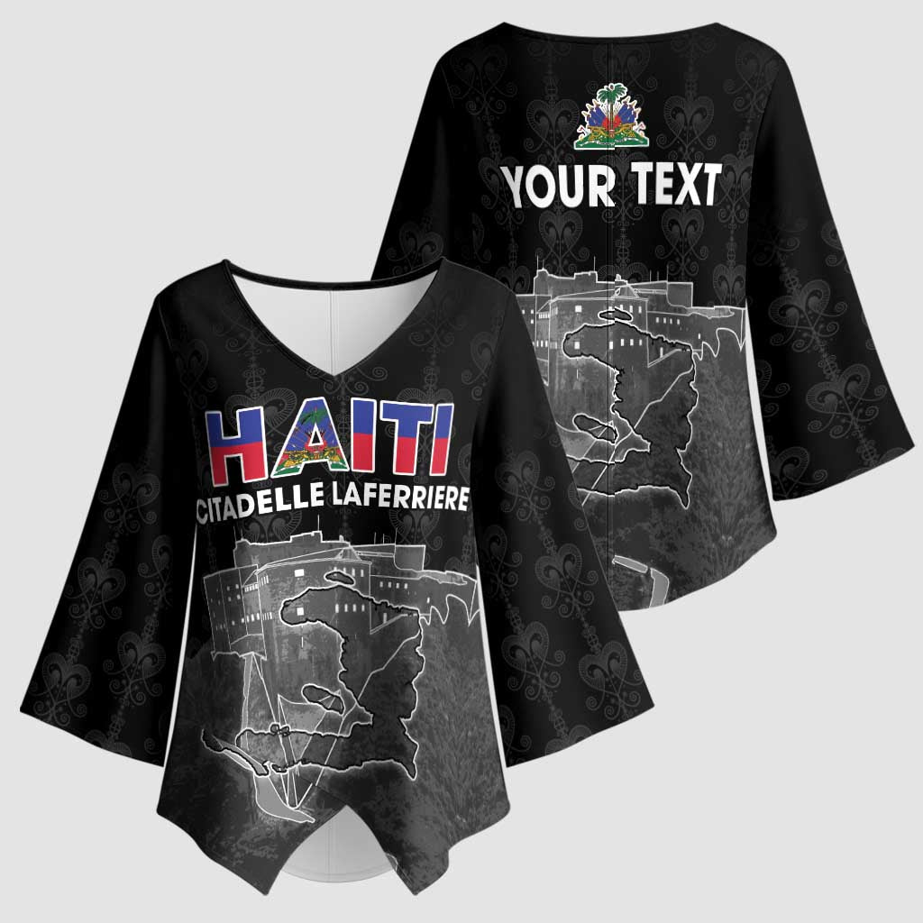 Haiti Citadelle Laferriere Personalized Kimono Sleeve Blouse Haitian Heritage Veve Vodou - Wonder Print Shop