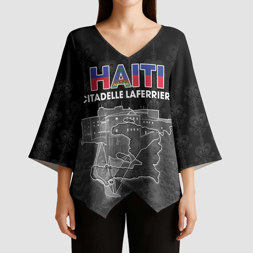 Haiti Citadelle Laferriere Personalized Kimono Sleeve Blouse Haitian Heritage Veve Vodou - Wonder Print Shop