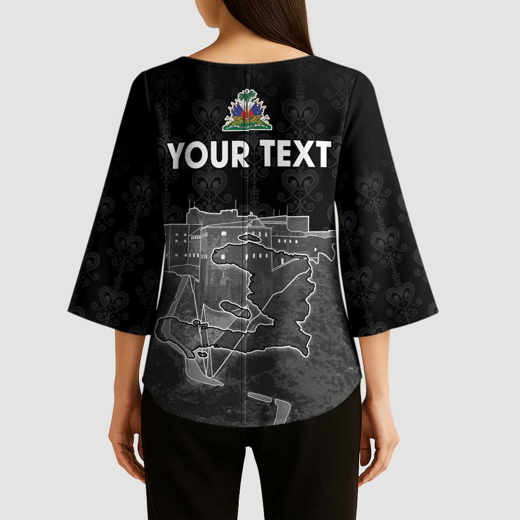 Haiti Citadelle Laferriere Personalized Kimono Sleeve Blouse Haitian Heritage Veve Vodou - Wonder Print Shop