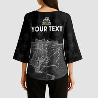 Haiti Citadelle Laferriere Personalized Kimono Sleeve Blouse Haitian Heritage Veve Vodou - Wonder Print Shop