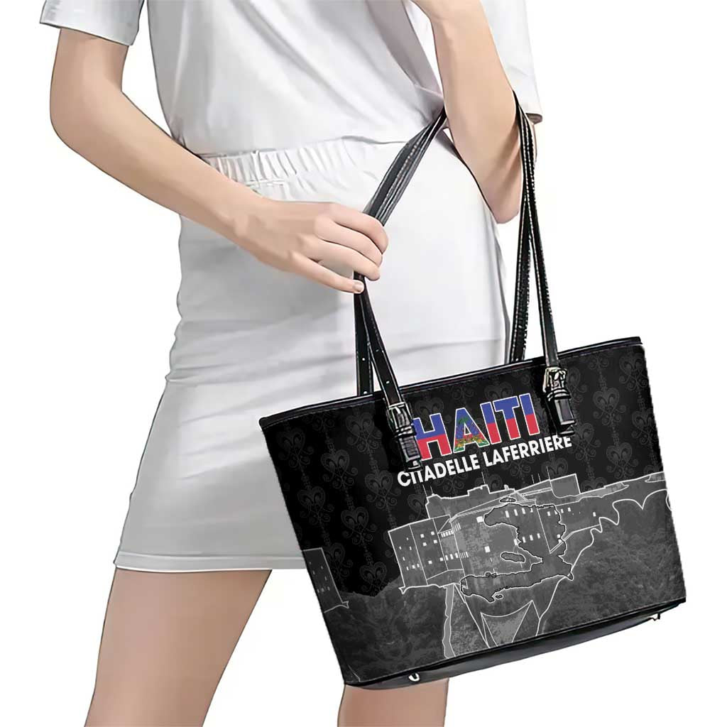 Haiti Citadelle Laferriere Leather Tote Bag Haitian Heritage Veve Vodou - Wonder Print Shop