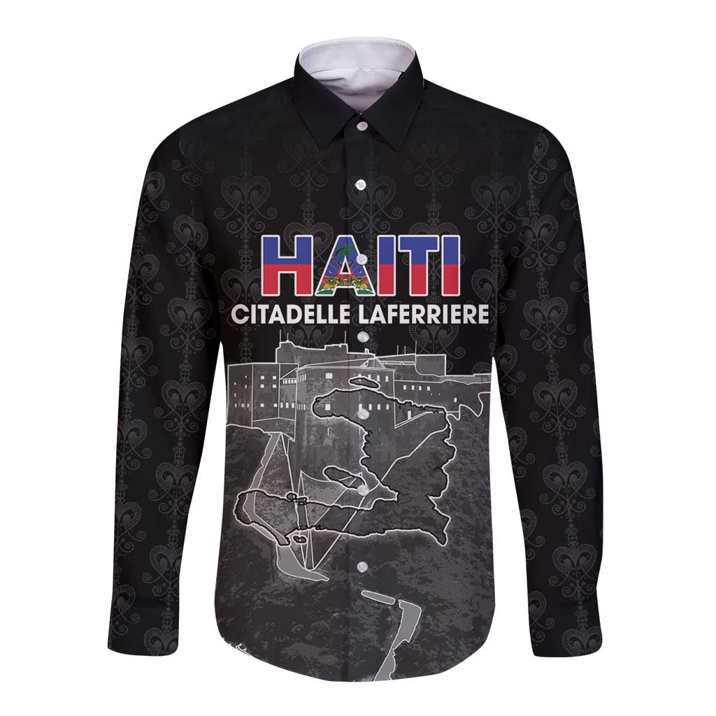 Haiti Citadelle Laferriere Personalized Long Sleeve Button Shirt Haitian Heritage Veve Vodou - Wonder Print Shop