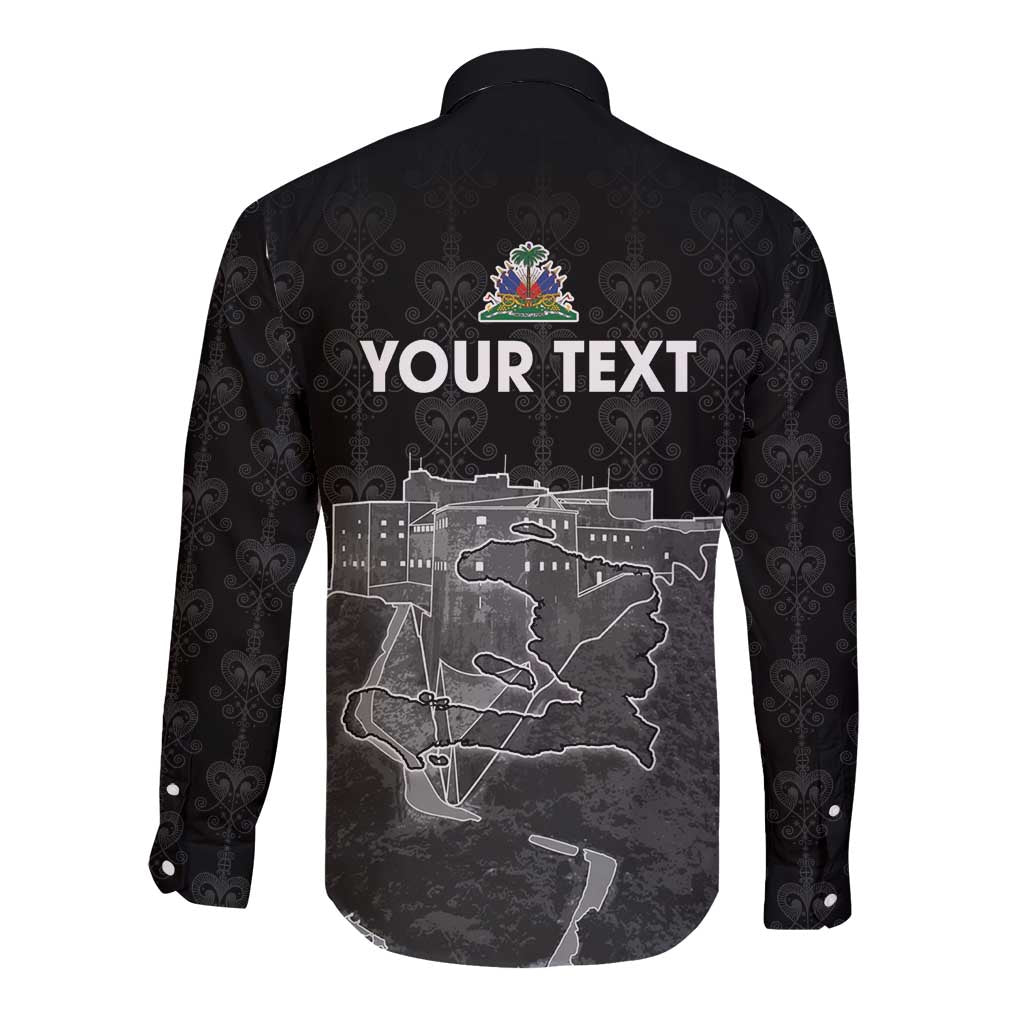 Haiti Citadelle Laferriere Personalized Long Sleeve Button Shirt Haitian Heritage Veve Vodou - Wonder Print Shop