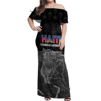 Haiti Citadelle Laferriere Personalized Off Shoulder Maxi Dress Haitian Heritage Veve Vodou - Wonder Print Shop