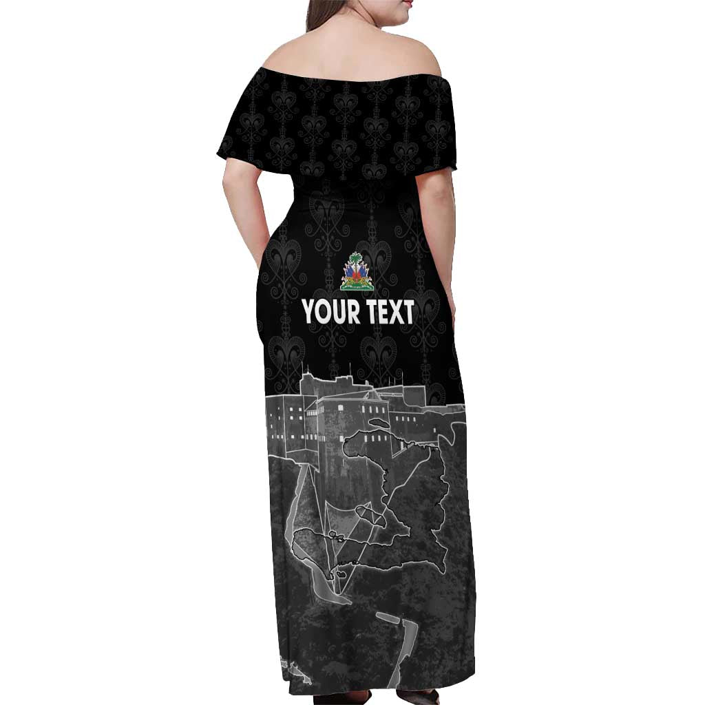 Haiti Citadelle Laferriere Personalized Off Shoulder Maxi Dress Haitian Heritage Veve Vodou - Wonder Print Shop