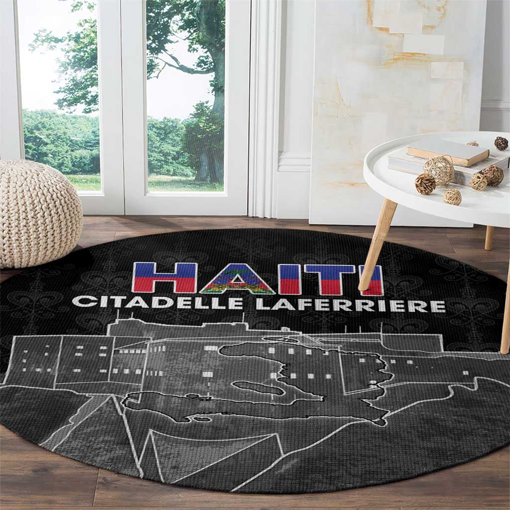 Haiti Citadelle Laferriere Round Carpet Haitian Heritage Veve Vodou - Wonder Print Shop