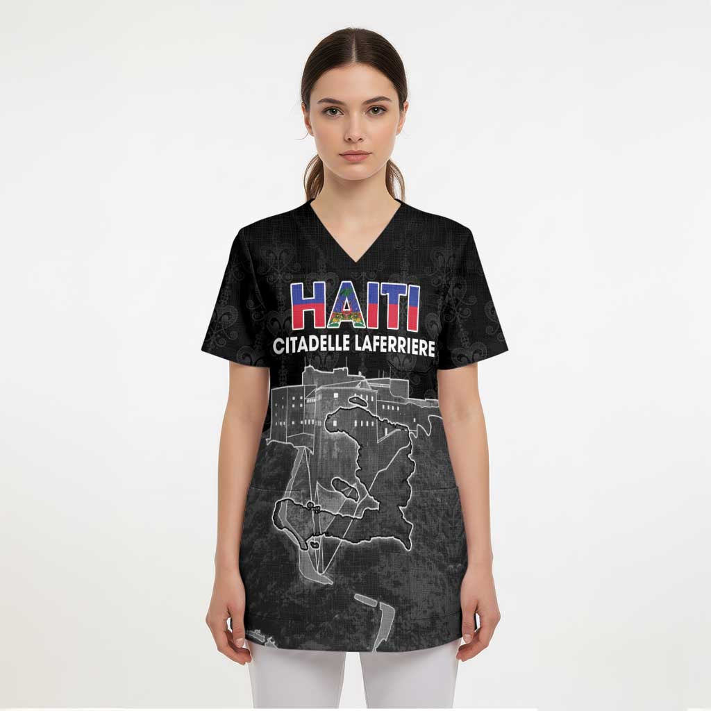 Haiti Citadelle Laferriere Personalized Scrub Top Haitian Heritage Veve Vodou - Wonder Print Shop