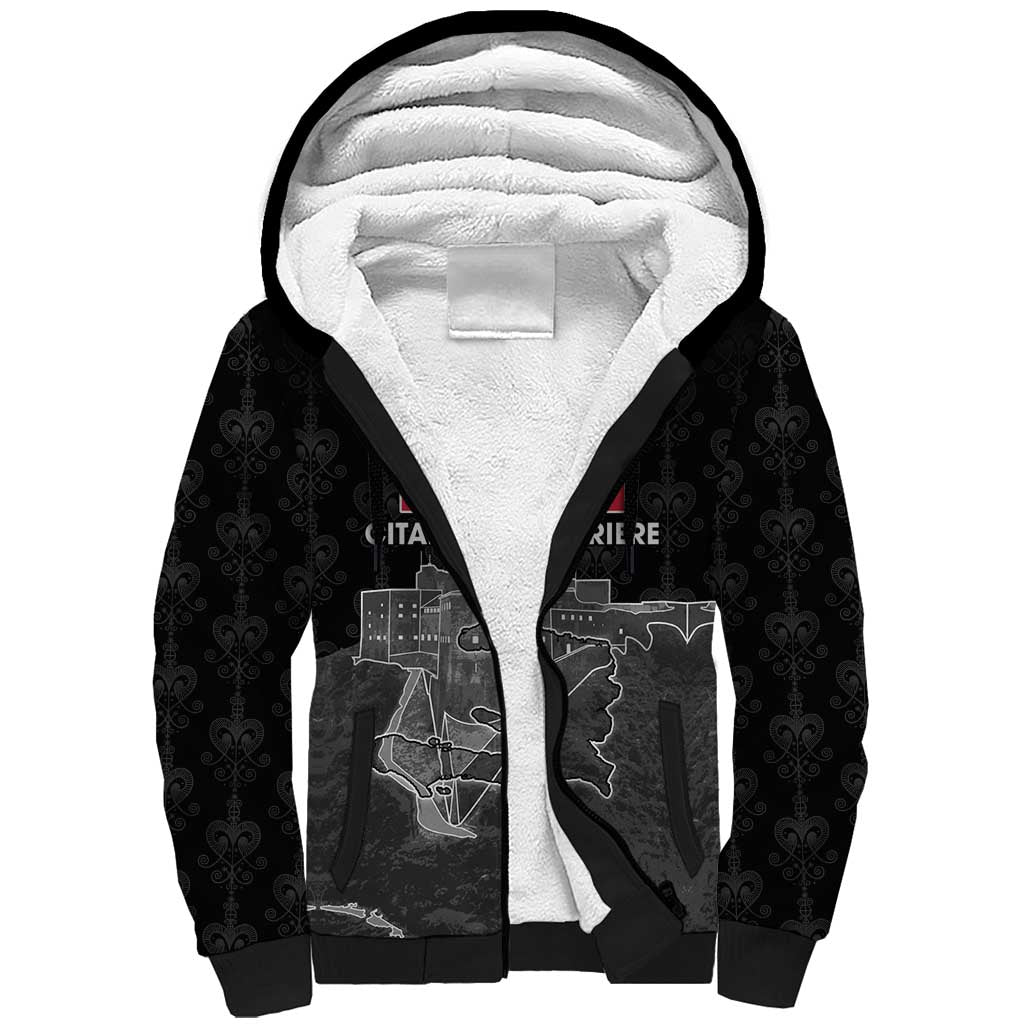 Haiti Citadelle Laferriere Personalized Sherpa Hoodie Haitian Heritage Veve Vodou - Wonder Print Shop