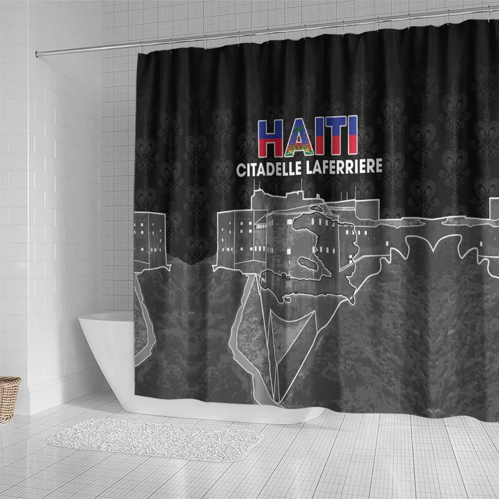 Haiti Citadelle Laferriere Shower Curtain Haitian Heritage Veve Vodou - Wonder Print Shop