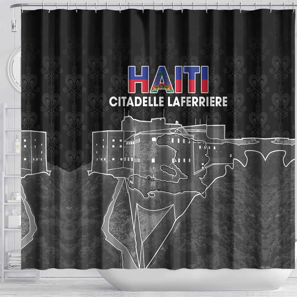 Haiti Citadelle Laferriere Shower Curtain Haitian Heritage Veve Vodou - Wonder Print Shop