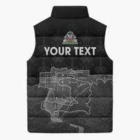 Haiti Citadelle Laferriere Personalized Sleeveless Puffer Jacket Haitian Heritage Veve Vodou - Wonder Print Shop