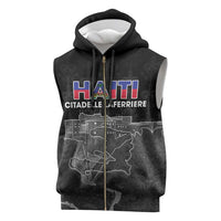 Haiti Citadelle Laferriere Personalized Sleeveless Zip Hoodie Haitian Heritage Veve Vodou - Wonder Print Shop