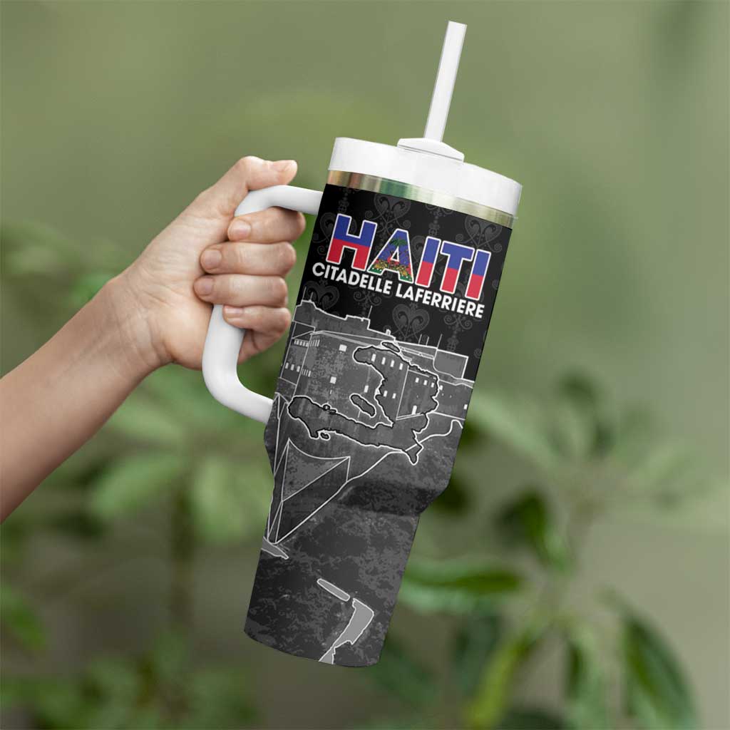 Haiti Citadelle Laferriere Personalized Tumbler With Handle Haitian Heritage Veve Vodou - Wonder Print Shop