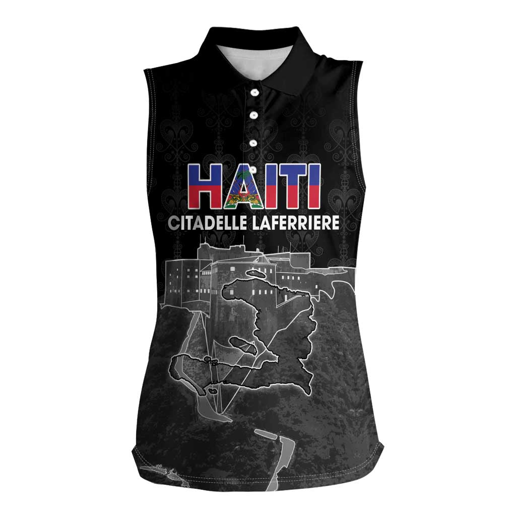 Haiti Citadelle Laferriere Personalized Women Sleeveless Polo Shirt Haitian Heritage Veve Vodou - Wonder Print Shop
