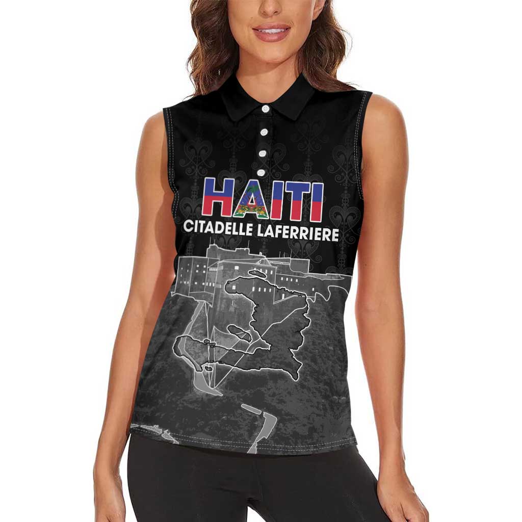 Haiti Citadelle Laferriere Personalized Women Sleeveless Polo Shirt Haitian Heritage Veve Vodou - Wonder Print Shop