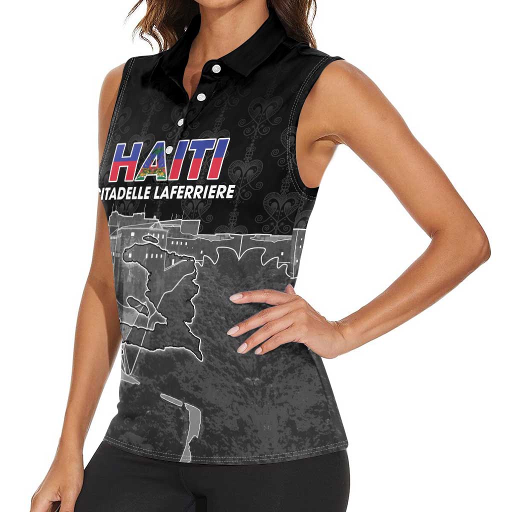 Haiti Citadelle Laferriere Personalized Women Sleeveless Polo Shirt Haitian Heritage Veve Vodou - Wonder Print Shop