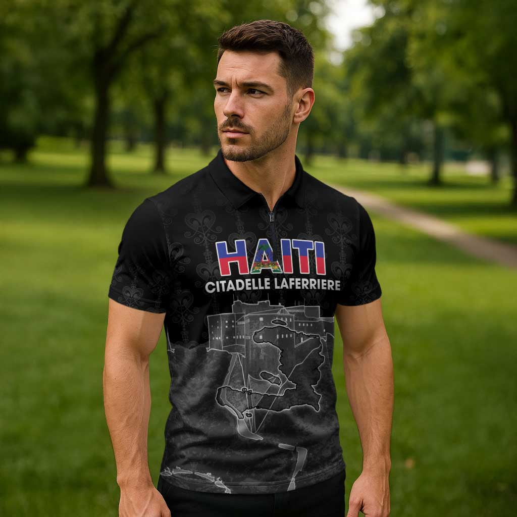Haiti Citadelle Laferriere Personalized Zipper Polo Shirt Haitian Heritage Veve Vodou - Wonder Print Shop