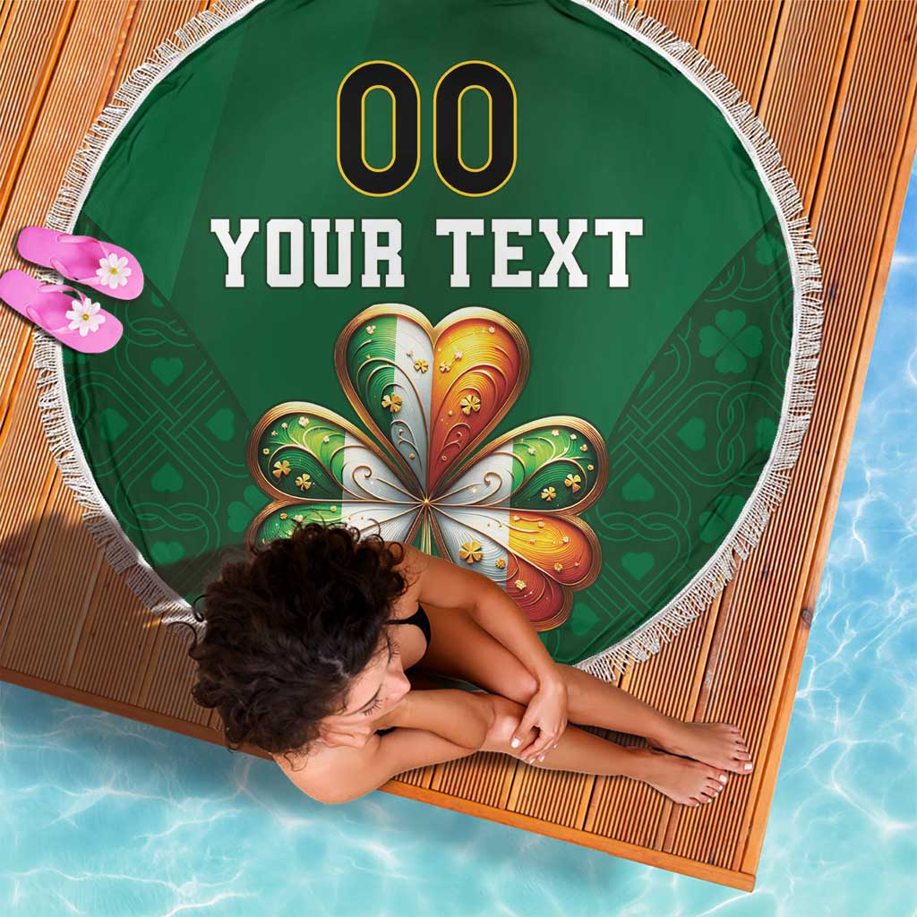 Custom Ireland Rugby Beach Blanket Shamrock With Ireland Flag Colors - Wonder Print Shop