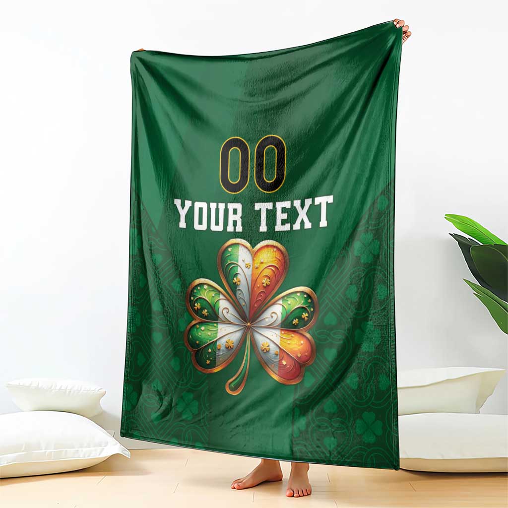 Custom Ireland Rugby Blanket Shamrock With Ireland Flag Colors