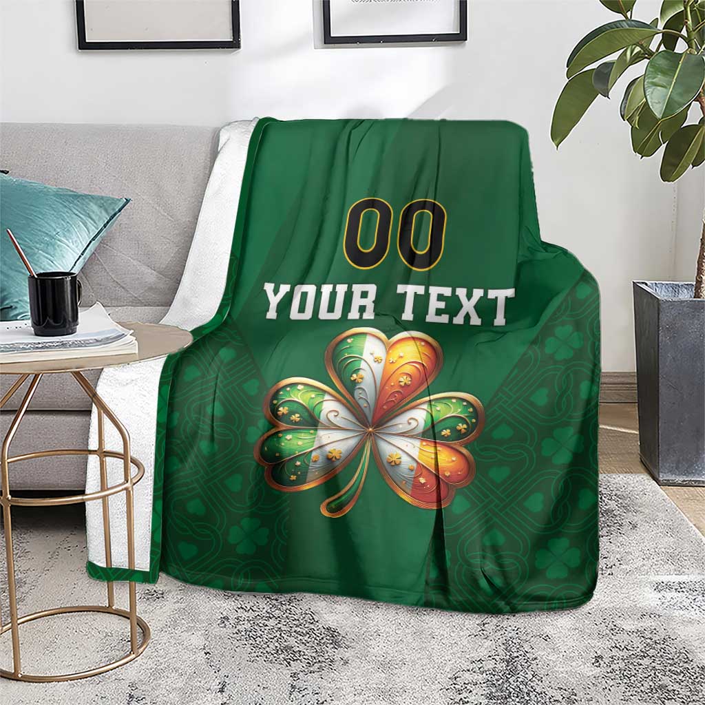 Custom Ireland Rugby Blanket Shamrock With Ireland Flag Colors