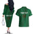 Custom Ireland Rugby Couples Matching Off The Shoulder Long Sleeve Dress and Hawaiian Shirt Shamrock With Ireland Flag Colors