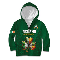 Custom Ireland Rugby Kid Hoodie Shamrock With Ireland Flag Colors - Wonder Print Shop