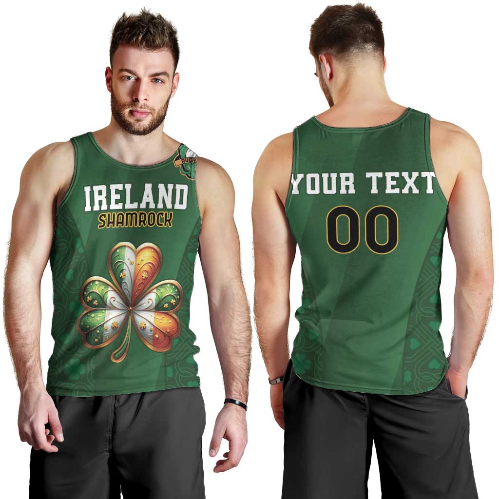 Custom Ireland Rugby Men Tank Top Shamrock With Ireland Flag Colors - Wonder Print Shop