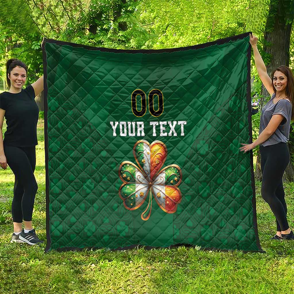 Custom Ireland Rugby Quilt Shamrock With Ireland Flag Colors - Wonder Print Shop
