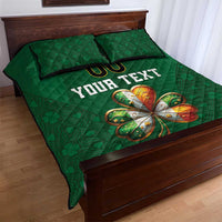 Custom Ireland Rugby Quilt Bed Set Shamrock With Ireland Flag Colors - Wonder Print Shop