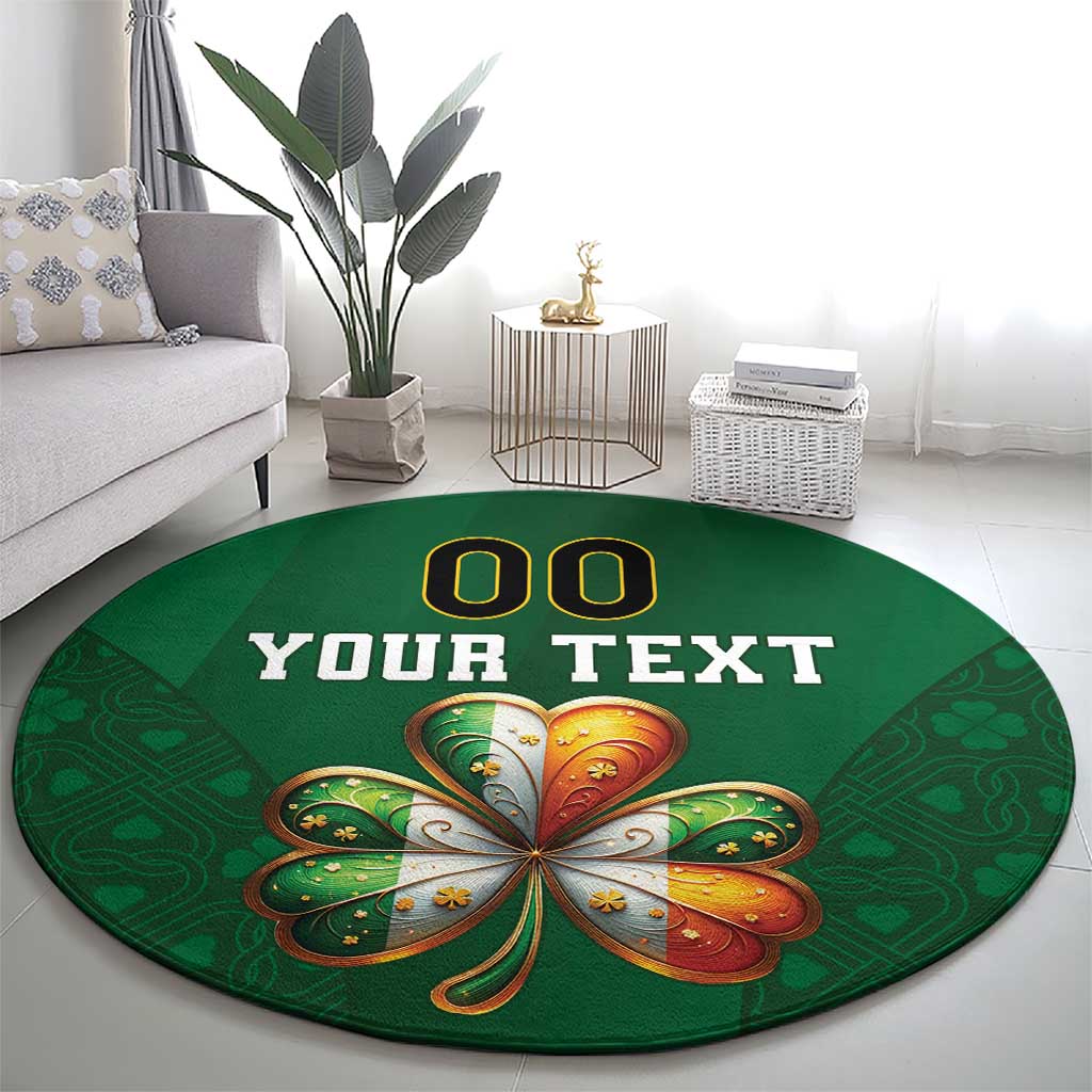 Custom Ireland Rugby Round Carpet Shamrock With Ireland Flag Colors - Wonder Print Shop