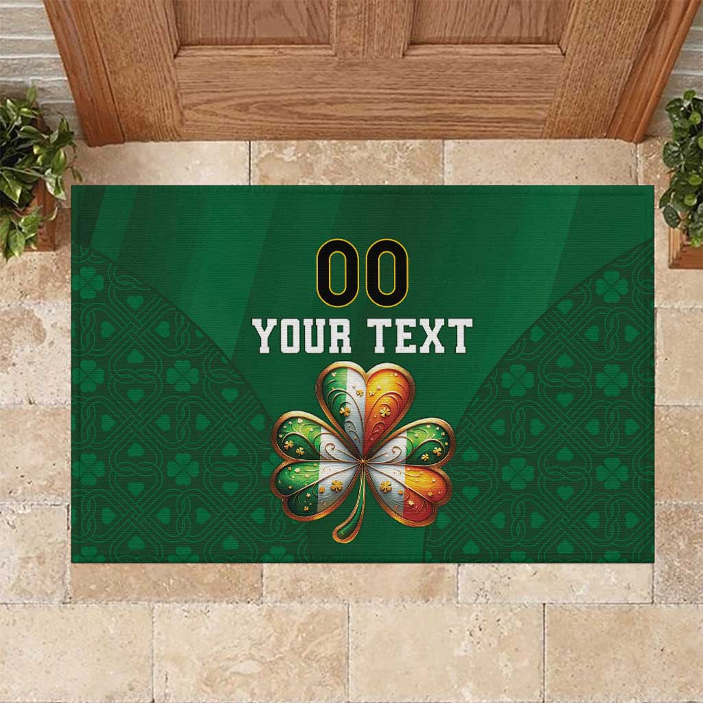 Custom Ireland Rugby Rubber Doormat Shamrock With Ireland Flag Colors - Wonder Print Shop