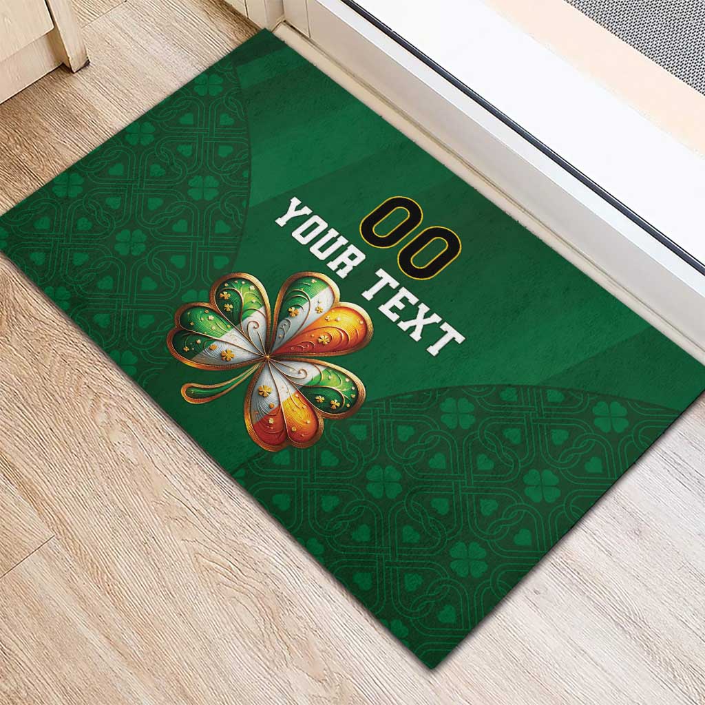 Custom Ireland Rugby Rubber Doormat Shamrock With Ireland Flag Colors - Wonder Print Shop