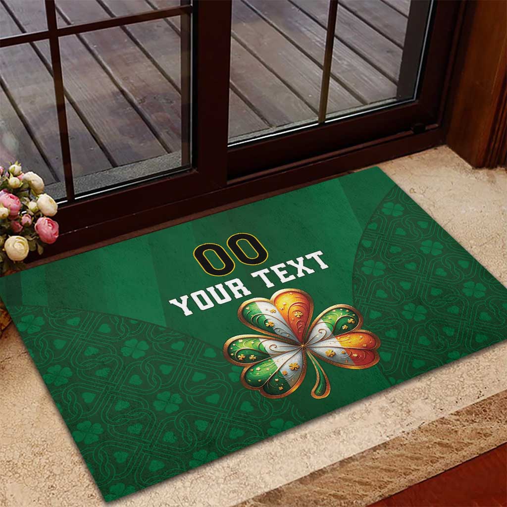 Custom Ireland Rugby Rubber Doormat Shamrock With Ireland Flag Colors - Wonder Print Shop