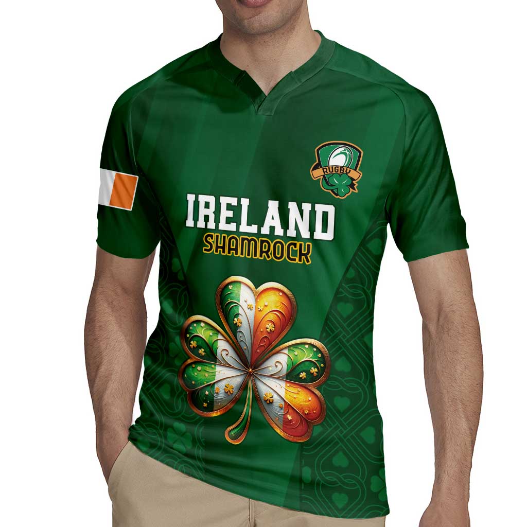 Custom Ireland Rugby Rugby Jersey Shamrock With Ireland Flag Colors - Wonder Print Shop
