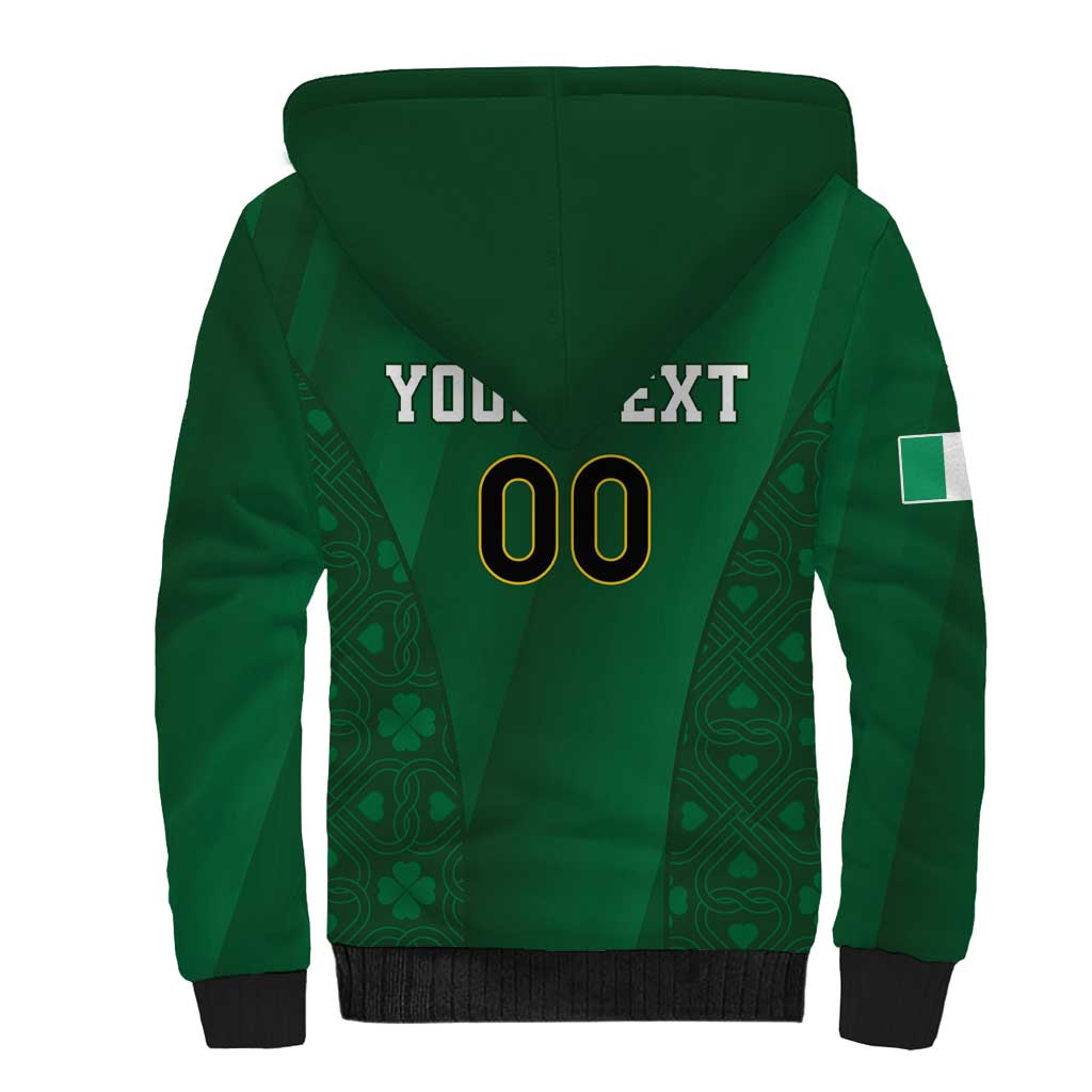 Custom Ireland Rugby Sherpa Hoodie Shamrock With Ireland Flag Colors - Wonder Print Shop