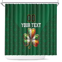Custom Ireland Rugby Shower Curtain Shamrock With Ireland Flag Colors - Wonder Print Shop
