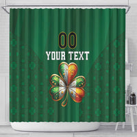 Custom Ireland Rugby Shower Curtain Shamrock With Ireland Flag Colors - Wonder Print Shop