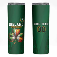 Custom Ireland Rugby Skinny Tumbler Shamrock With Ireland Flag Colors - Wonder Print Shop