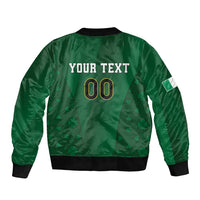 Custom Ireland Rugby Sleeve Zip Bomber Jacket Shamrock With Ireland Flag Colors - Wonder Print Shop