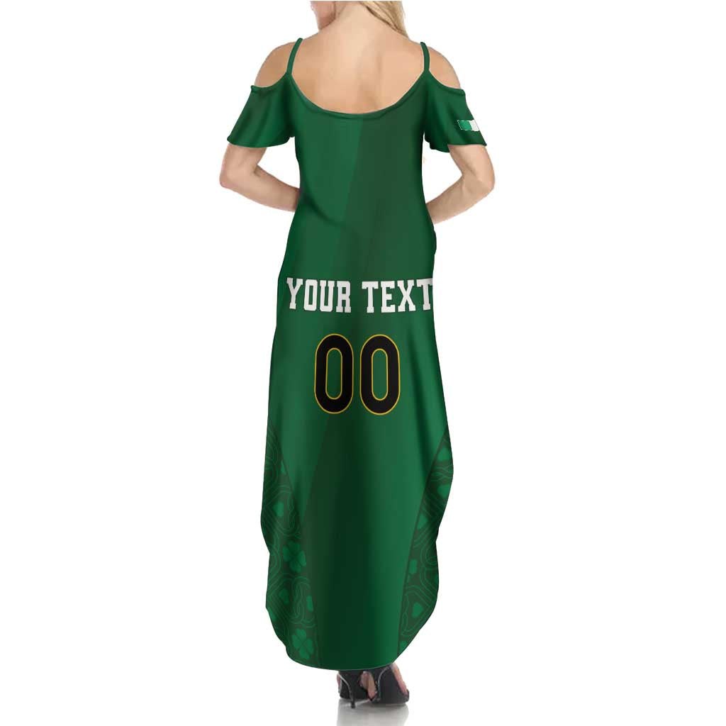 Custom Ireland Rugby Summer Maxi Dress Shamrock With Ireland Flag Colors - Wonder Print Shop